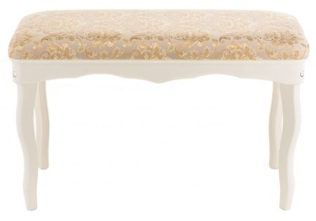 Банкетка Амадео молочная с узором на сиденье