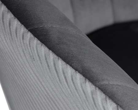 Кресло дизайнерское EDISON черный и серый, велюр