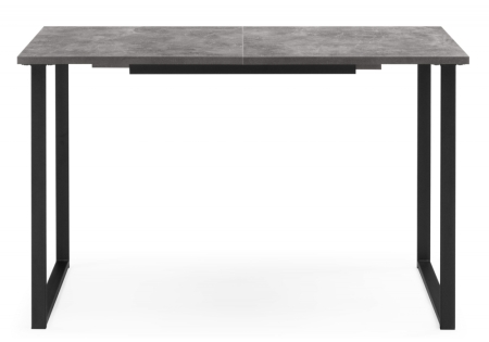 Стол деревянный Лиман 117 (157) x 77 бетон светлый, черный матовый