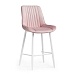 Полубарный стул Седа велюр розовый / белый