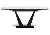 Керамический стол Вейл 160(205)х89 белый мрамор snow white, черный
