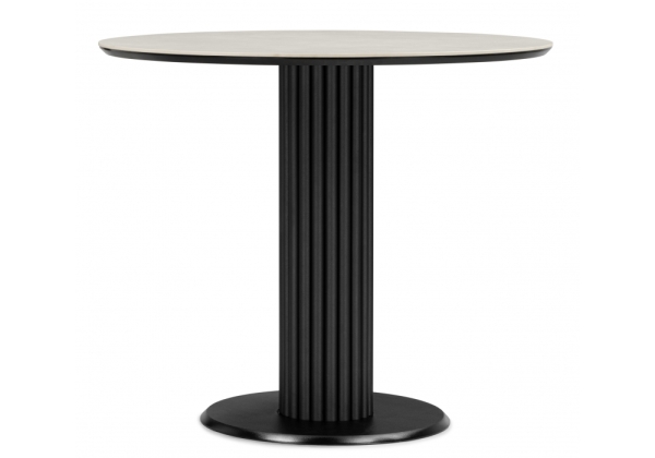 Керамический стол Кэмерон 90 carmen light grey, черный