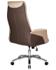 Офисное кресло LEONARD бежевый и коричневый, экокожа и металл, мягкое сиденье, с подлокотниками