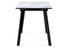 Стеклянный стол Агни 110(140)х68х76 мрамор белый, черный матовый