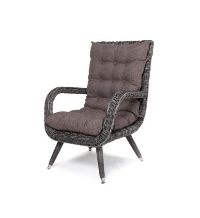 Плетеное кресло "Толедо" с подушками, цвет графит