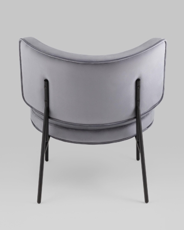 Кресло District Lounge велюр серый