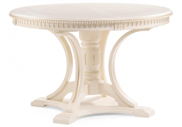 Стол деревянный Нозеан круглый бежевый, золото