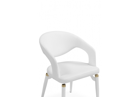 Стул на металлокаркасе Palma white, white and gold