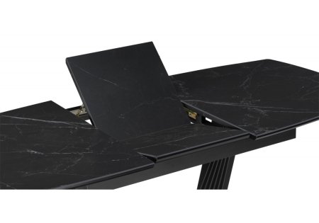 Керамический стол Вейл 140(180)х80 черный мрамор, черный