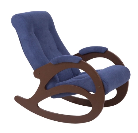 Кресло-качалка Орион 4 орех, синий