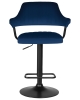 Стул барный CHARLY черный, синий велюр MJ9-117