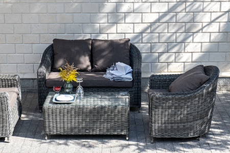 "Кон Панна" кресло из искусственного ротанга, графит