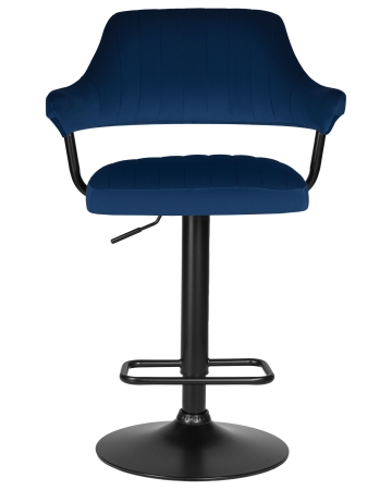 Стул барный CHARLY черный, синий велюр MJ9-117