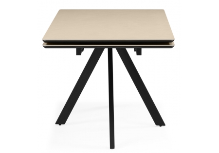 Керамический стол Вилли 140(200)х80 okara light yellow, черный