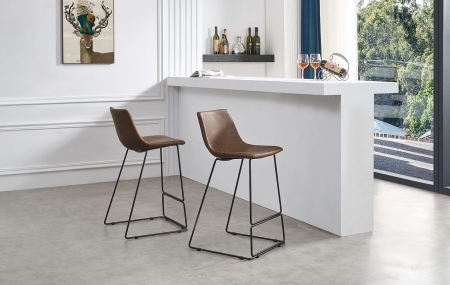 Стул полубарный CQ-8347B коричневый