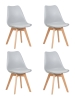 Набор 4 шт Стул обеденный JERRY SOFT, ножки светлый бук сиденья светло-серый (GR-01)