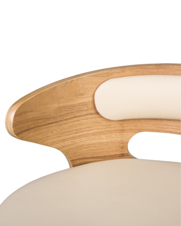 Набор 2 шт Стул барный FRED, натуральное дерево, кремовый