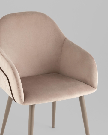 Стул Новел New велюр серо-коричневый, ножки бежево-серые Стул Новел New велюр серо-коричневый, ножки бежево-серые