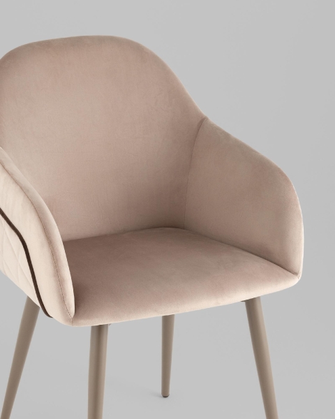 Стул Новел New велюр серо-коричневый, ножки бежево-серые Стул Новел New велюр серо-коричневый, ножки бежево-серые