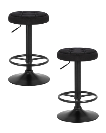 Набор 2 шт Табурет барный BRUNO BLACK, черный велюр (MJ9-101)