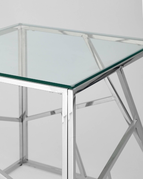 Журнальный столик 55*55 АРТ ДЕКО серебро