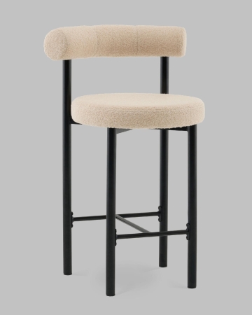 Стул полубарный Флорео букле бежевый