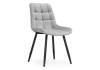 Стул Челси велюр светло-серый, черный