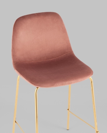 Стул полубарный Валенсия SN ткань розовый золотые ножки