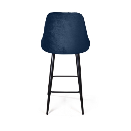 Стул полубарный Berg бархат синий, черный конус