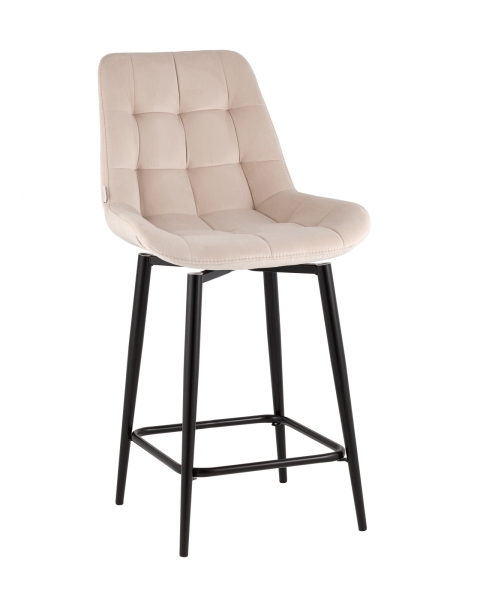 Стул полубарный Флекс с поворотным механизмом велюр бежевый Стул полубарный Флекс с поворотным механизмом велюр бежевый