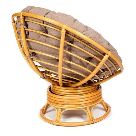 Кресло-качалка "PAPASAN" w 23 и 01 B с подушкой, мед, экошерсть коричневый, 1811-5 фото в интернет-магазине Stoolmarket