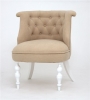 Кресло Бархат эмаль белая, RS3 - бежевый
