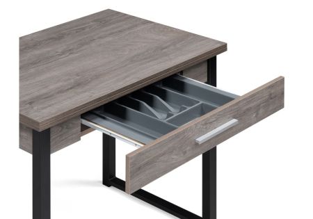 Стол деревянный Ибби 90(128)х64х77 рошелье, черный матовый