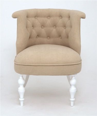 Кресло Бархат эмаль белая, RS3 - бежевый