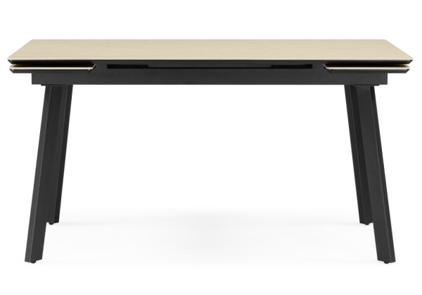 Керамический стол Норман 140(200)х80 okara light yellow, черный