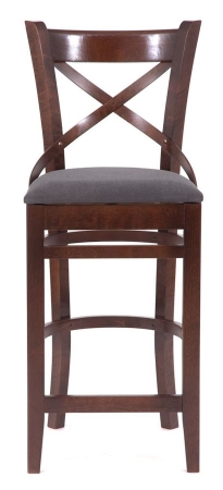 Стул барный "Hugo" темное дерево, серый