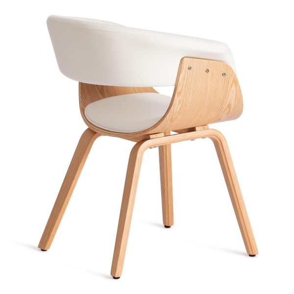 Стул VIMTA (mod.8021) дерево, экокожа, 69х56х77 см, натуральный, белый