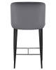 Стул полубарный CHRISTIAN'65 черные ножки, темно-серый велюр V108-91