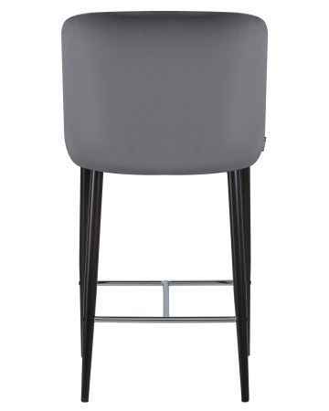 Стул полубарный CHRISTIAN'65 черные ножки, темно-серый велюр V108-91