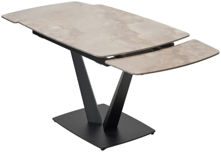 Стол ALATRI 120 GLOSS AMBER JADE SOLID CERAMIC, BLACK