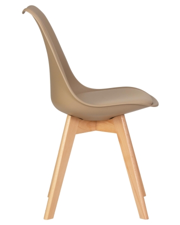 Набор 4 шт Стул обеденный JERRY SOFT, ножки светлый бук сиденья бежевый (GR-03)