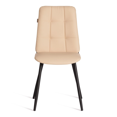 Стул обеденный Asti бежевый, экокожа и металл, мягкое сиденье, без подлокотников Стул обеденный Asti бежевый, экокожа и металл, мягкое сиденье, без подлокотников