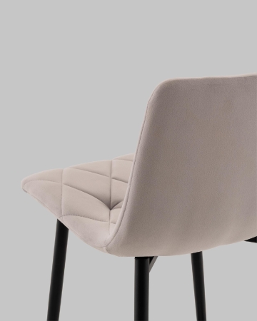 Стул полубарный Одди Diamond велюр светло-серый