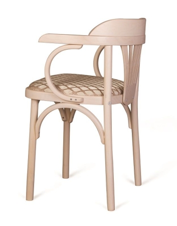 Деревянный стул Венский беленый дуб с мягким сиденьем из ткани