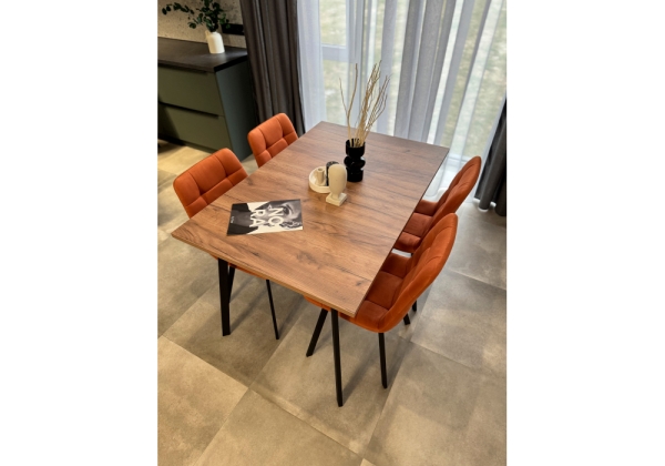 Стол деревянный Кортни 117 (157) x 77 дуб крафт табачный, черный матовый Стол деревянный Кортни 117 (157) x 77 дуб крафт табачный, черный матовый