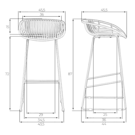 Стул барный FRANK белый Стул барный FRANK белый
