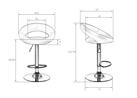 Набор 2 шт Стул барный MIRA BLACK, черный