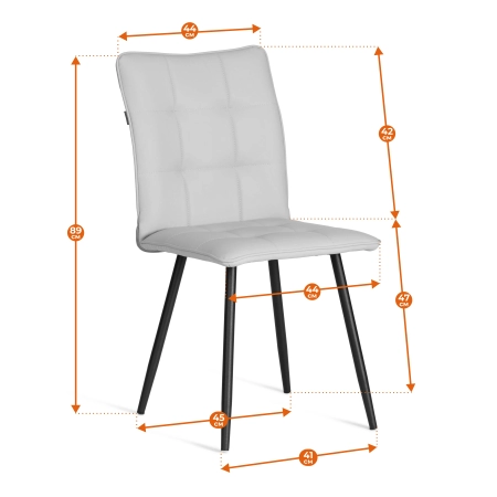 Стул обеденный Bari бежевый, экокожа и металл, мягкое сиденье, без подлокотников Стул обеденный Bari бежевый, экокожа и металл, мягкое сиденье, без подлокотников