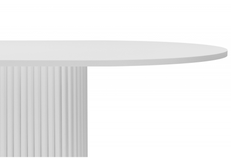 Стол деревянный Барон О 180 х 90 белая пленка шагрень, белые ноги