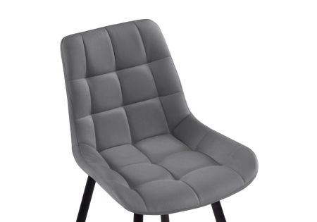 Стул Челси велюр темно-серый, черный